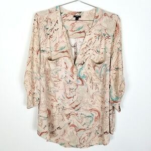 TORRID Harper Plus Size 4X Blouse Watercolor Art to Wear Modern Girly Angelcore